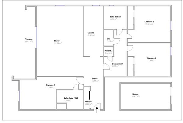 Marseille (13012) Appartement de type 4 accompagné d'une terrasse et d'un garage à Marseille 12