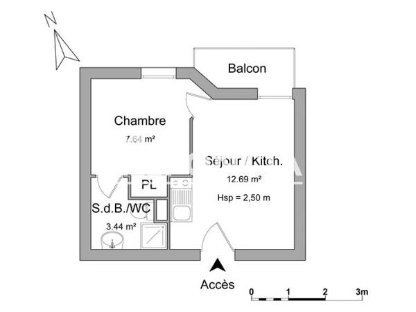Location Appartement 2 pièces 23.77 m² - 33 RUE DU HAUT CHENE Angers 49000