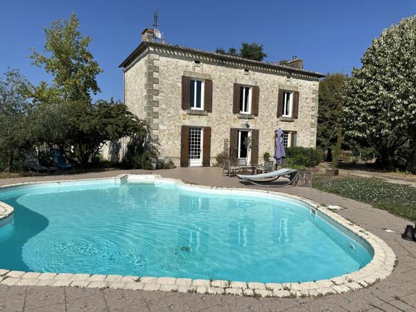 Belle propriété en pierre avec piscine et parc, 5 chambres – proche de Sainte-Foy-la-Grande
