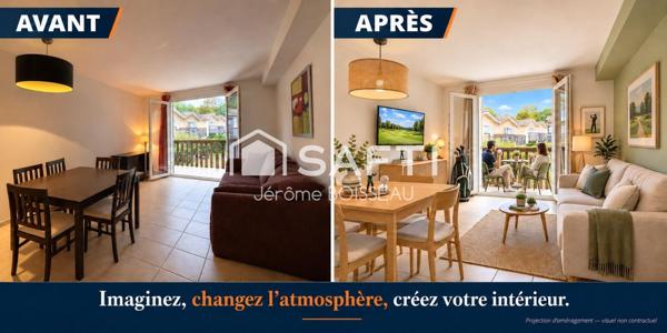 BARBASTE – DUPLEX T3 AVEC TERRASSE, PISCINES ET TENNIS Un appartement, trois projets : vivre, louer ou profiter !