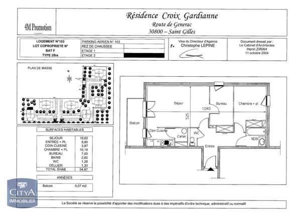Appartement à louer 3 pièces 54.62m²