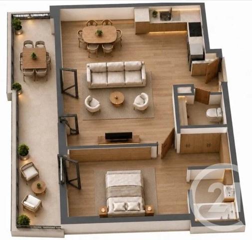 Appartement F2 à vendre  2 pièces - 44,80 m 2   THIAIS  - 94