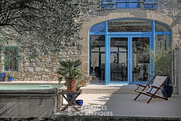 Maison de village atypique, jardin et bassin