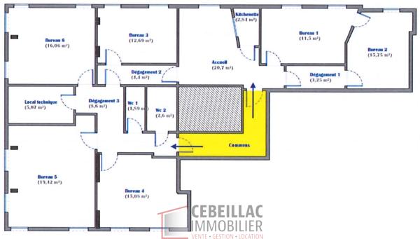 Bureau centre ville de Vichy 140m2 avec parking