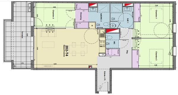 NARBONNE - Appartement T4 neuf avec terrasse + 2 parkings couverts (BOXABLES)
