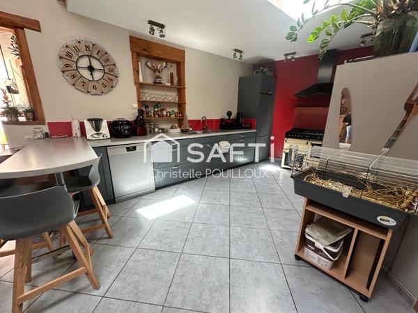 Maison plain pied rénovée, 3 chambres, jardin, garage