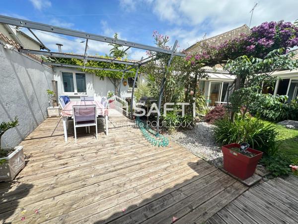 Maison plain pied rénovée, 3 chambres, jardin, garage