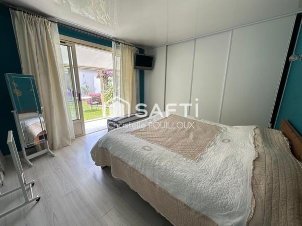 Maison plain pied rénovée, 3 chambres, jardin, garage