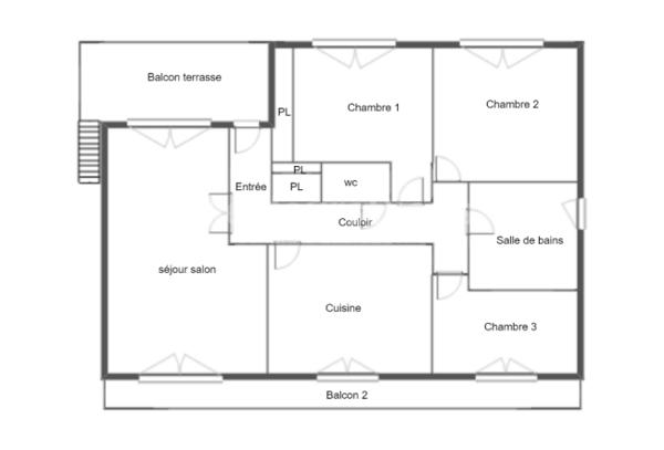 Auch - Vue dégagée pour ce spacieux T4 de 100m2 avec terrasse et garage