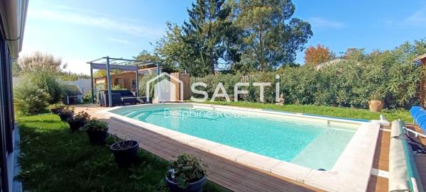 Maison plain-pied, 3 chambres, véranda, piscine