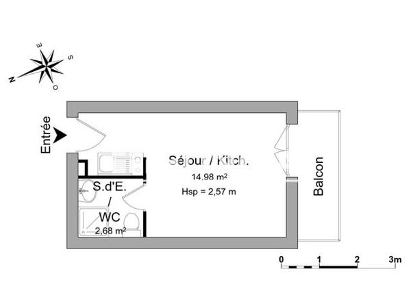 Location Studio 17.66 m² - 80 BOULEVARD DE LA LIBERTE Agen 47000