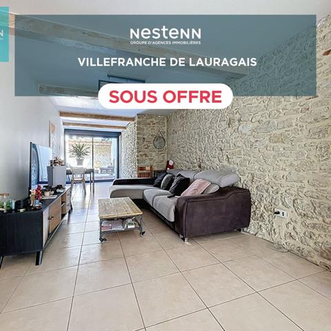 Maison de village à vendre, 2 chambres, patio, centre Villefranche De Lauragais