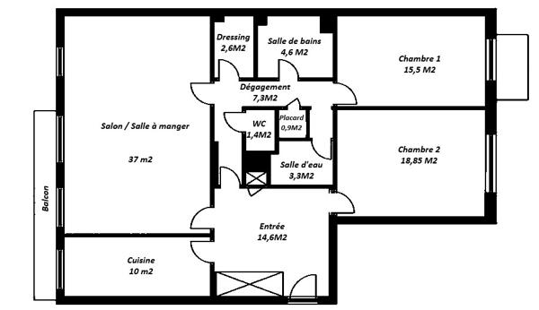 Appartement 4 pièces - 120 m² Bien prestige
