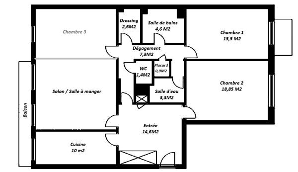 Appartement 4 pièces - 120 m² Bien prestige