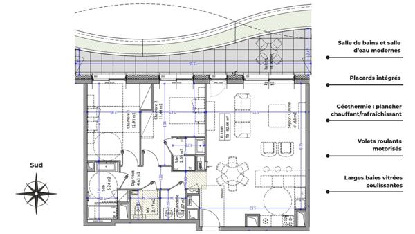 Appartement à vendre 3 pièces 83 m² Aix-les-Bains