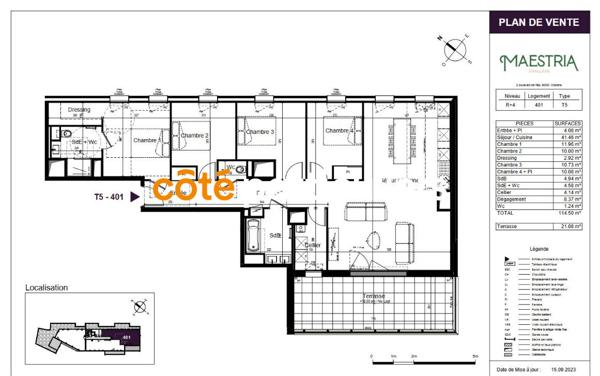 Vente Appartement114,5 m² - 5 Pièces - CHALLANS (85300)