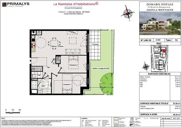 Appartement 3 pièces - 44620 La Montagne