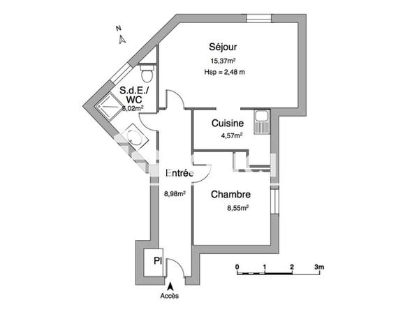 Location Appartement 2 pièces 42.49 m² - 83 BOULEVARD DE LA GUERINAIS Rennes 35000