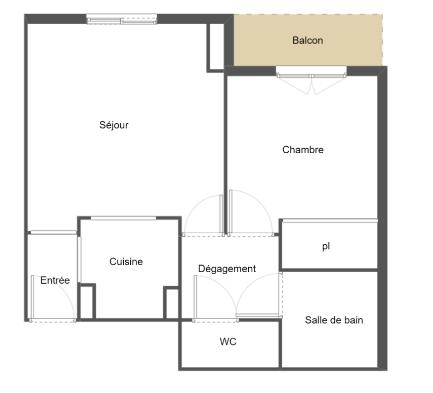 Appartement 2 pièces - 42 m²