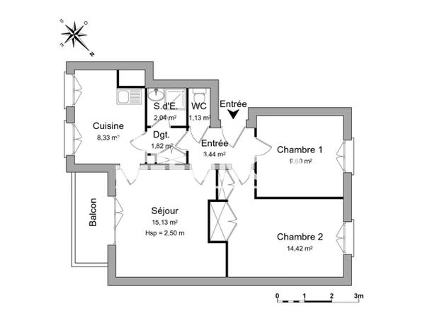 Location Appartement 3 pièces 55.91 m² - 25 B RUE LOUIS BLANC Dijon 21000