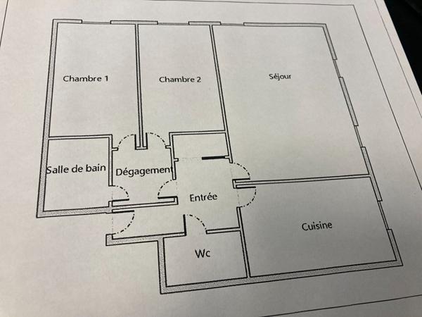 PALAIS DE JUSTICE - DANTON APPART. F3 67,68M2 avec ascenseur, balcons, garage 2 voitures