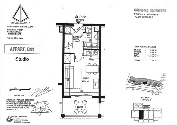 CIBOURE SOCOA - STUDIO 23m²