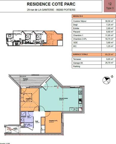 Appartement de type 3 proche Camille GUERIN