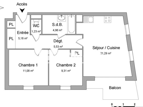 Location Appartement 3 pièces 58.56 m² - 9 RUE ADRIENNE BOLLAND Le Petit-quevilly 76140