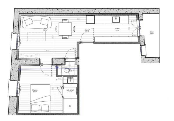 Appartement à vendre 2 pièces 38,03 m² Villeurbanne