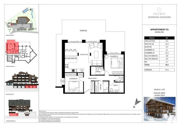 Appartement 3 pièces - 78.20 m²
