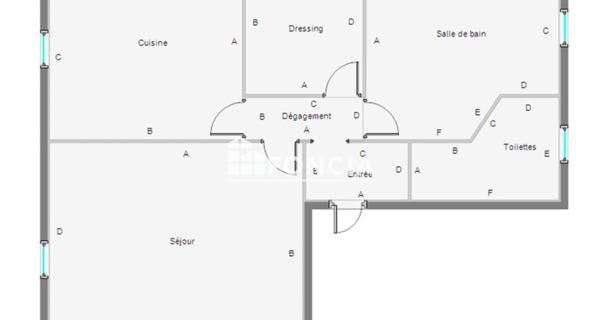 Location Studio 56.92 m² - Montluçon 03100