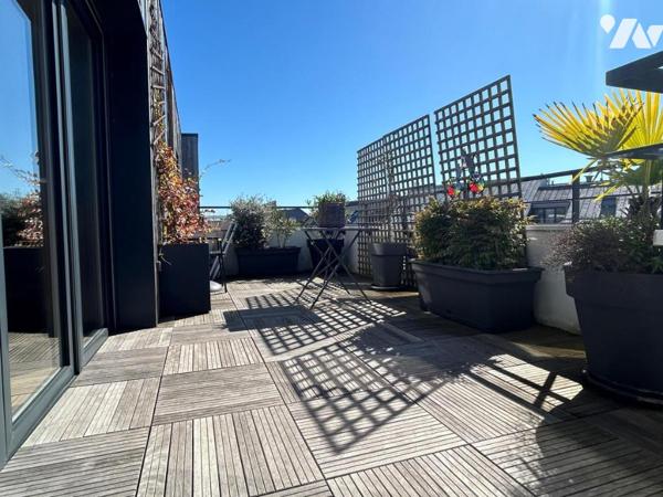 NANTES – Chalâtres. Dans immeuble de 2021, au 4ᵉ et dernier avec asc,T3 de 62,40 m² avec terrasse