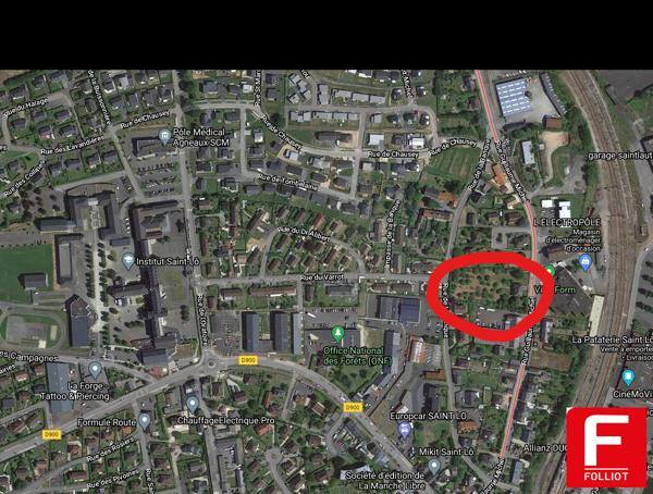 A vendre, terrain à bâtir situé à 750 m de L'institut St-Lô-Agneaux