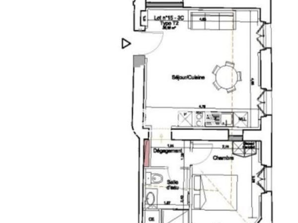 Location Appartement 2 pièces 38.08 m² - 34 RUE DE L'ASPIC Nîmes 30000
