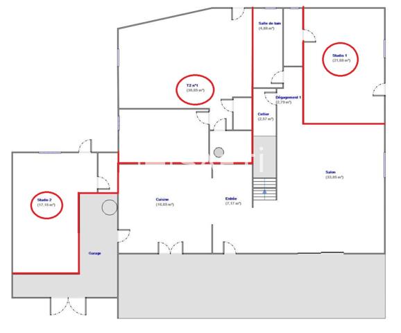 maison principale et 4 appartements – Fort potentiel locatif