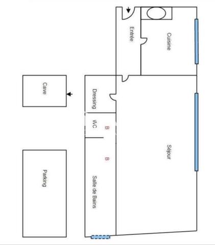 Studio complètement rénové dans une résidene avec ascenseur, place de parking couverte et cave de 15m2!