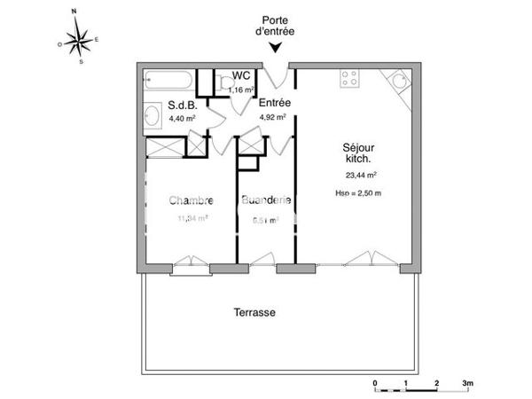 Location Appartement 2 pièces 51.77 m² - 5 AVENUE DES PYRENEES Saint Martin De Seignanx 40390