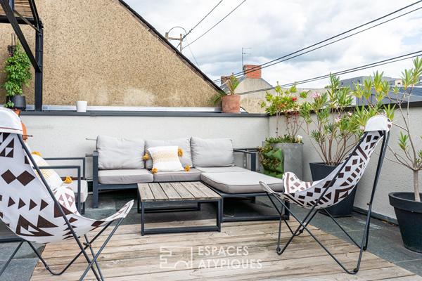 Loft urbain avec terrasse et garage