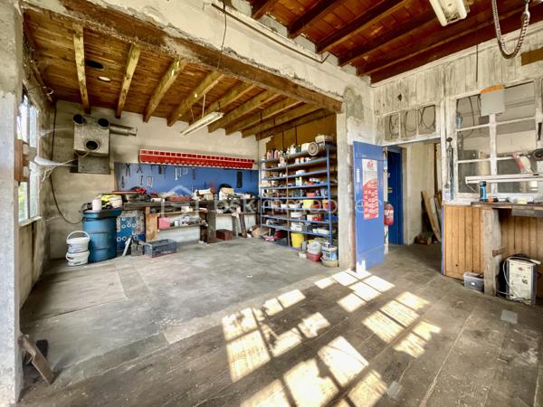 Cette habitation se compose au rez-de-chaussée:

- D’un salon/salle à mangé de 60 m².
- D’une cuisine de 19 m².
- D’une chambre de 21 m².
- D’une cave.

L’étage est composé:

- De quatre chambres de 17 à 20 m².
- D’une salle de bain de 4,5 m².
- D’un toilette.
- Un grenier de 97 m².

La partie garage se compose:

- D’un garage de 67 m².
- De trois ateliers de 30, 35 et 40 m².
- De deux cagibis de 8,5 et 1,5 m².
- D’un bureau de 7 m².
- D’une cave.

L’ancien magasin se compose:

- D’un local vitré sur rue de 28 m².
- D’une cuisine de 12 m².
- D’une chambre de 10 m².

Le tout sur une parcelle de 926 m² sans vis-à-vis, arborée, entièrement close avec terrasse et dépendance.

- Système de chauffage chaudière au fioul et insert à bois.
- Huisseries double vitrage PVC coté rue.
- Assainissement tout-à-l’égout.

Ce bien a un fort potentiel de part sa partie habitation, son grand garage et sa partie ancien magasin pour un potentiel revenu locatif.