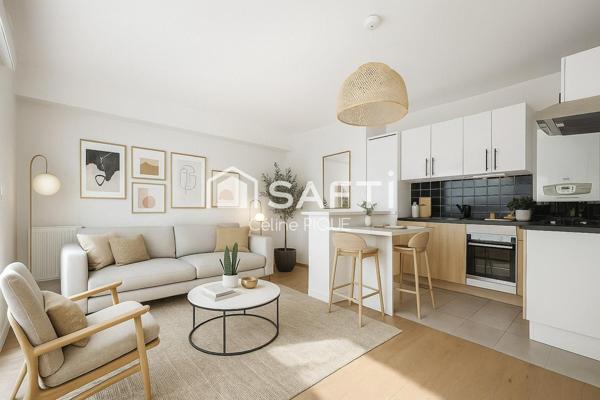 Appartement lumineux 3 pièces avec terrasse et 2 places de parking.