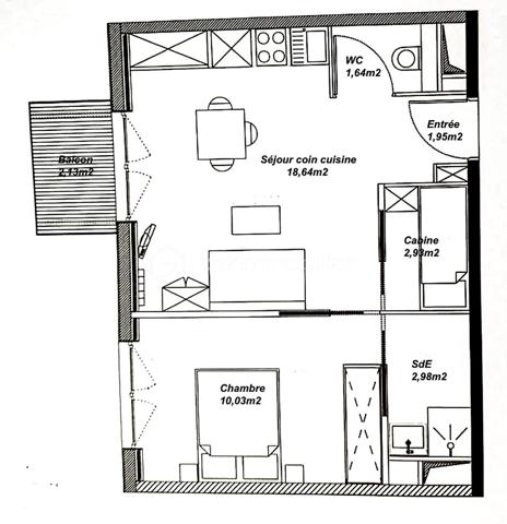 Appartement de 38,17 m²