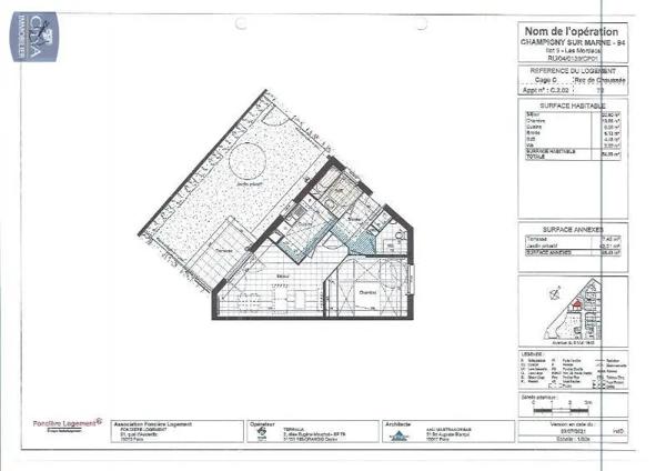 Appartement à louer 2 pièces 54.36m²
