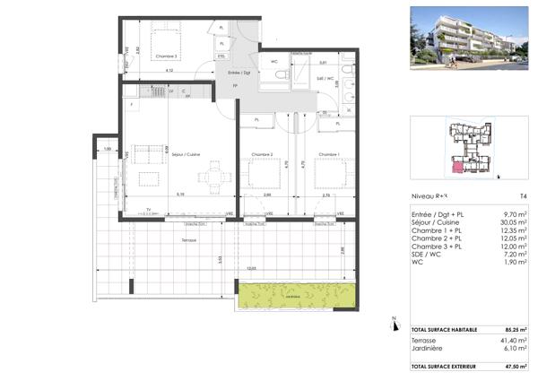 Un cadre de vie unique, à deux pas de la mer. Élégant T3 avec terrasse plein Sud vue mer. dans résidence haut de gamme