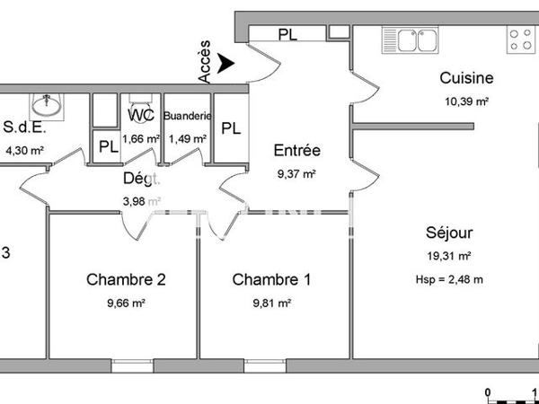 Location Appartement 5 pièces 84.29 m² - RESIDENCE SAINT PIERRE Voiron 38500