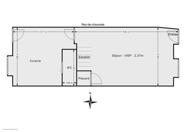 Charmante maison de ville – 65 m² habitables