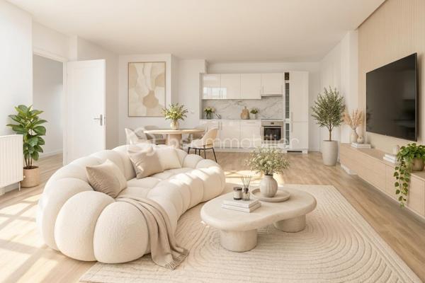 Dans une copropriété de 2016, parfaitement entretenue, avec digicode, interphone, ascenseur, jardin privé partagé à la résidence, parking privatif, ascenseur 
Un appartement en parfait état équipé d'une porte blindée et d'une alarme, sans aucune perte de place comprenant :
un séjour calme et lumineux donnant sur un balcon  avec cuisine ouverte aménagée et équipée, pouvant être fermée sans gros travaux, 4 chambres, l'une avec sa salle d'eau privative, la seconde avec un balcon, la 3ème une  chambre simple, la 4ème chambre avec placards de rangements, un dégagement avec rangements, wc indépendants, une salle de bains avec lave linge.
Idéal investissement locatif : rentabilité exceptionnelle environ 7 % net avant impots, idéal famille.
Les aménagements sont réalisés en home staging pour une suggestion d'aménagement Par Corinne Duboscq, seul la cuisine, le dégagement son aménagés et équipés et la salle de bains avec le lave linge.