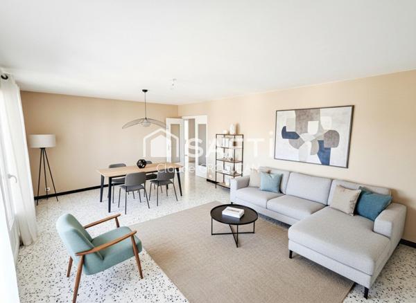 Appartement 4 Pièces de 91m² avec balcon ,parking et cave.