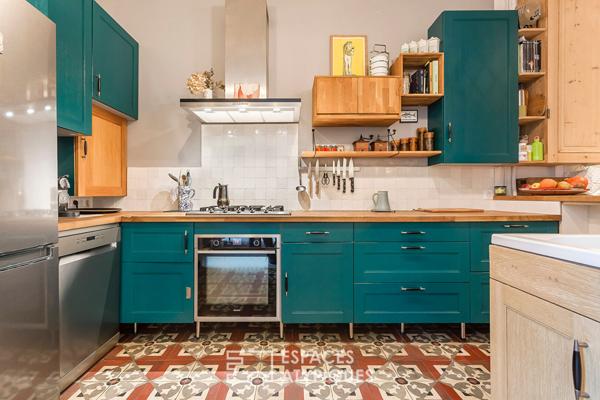 Appartement en rez de jardin esprit maison avec véranda