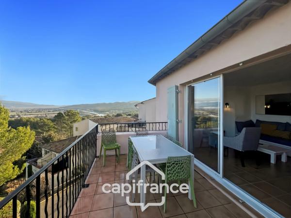 RARE SUR LE DOMAINE de PONT ROYAL, Appartement meublé de 63 m2 CLIMATISE, DERNIER ETAGE, VUE PANORAMIQUE 3 CHAMBRES, TERRASSE en ANGLE , place de parking