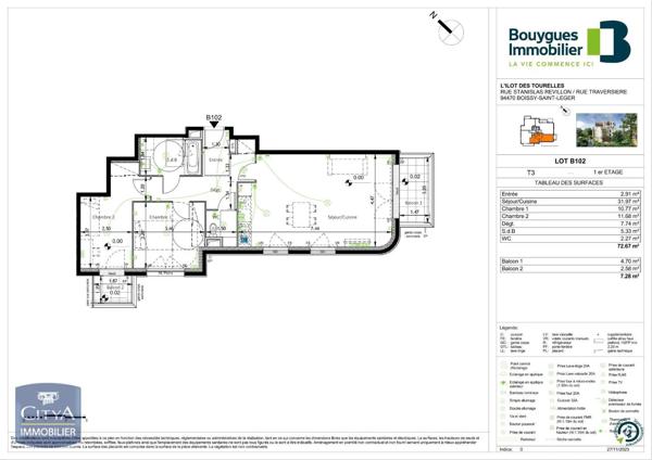 Appartement à louer 3 pièces 72.67m² Boissy-Saint-Léger (94470)